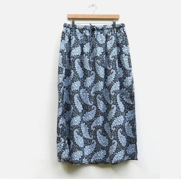 J. Crew Collection Floral Paisley Pull On Cotton Maxi Skirt Size 4 - Picture 3 of 9